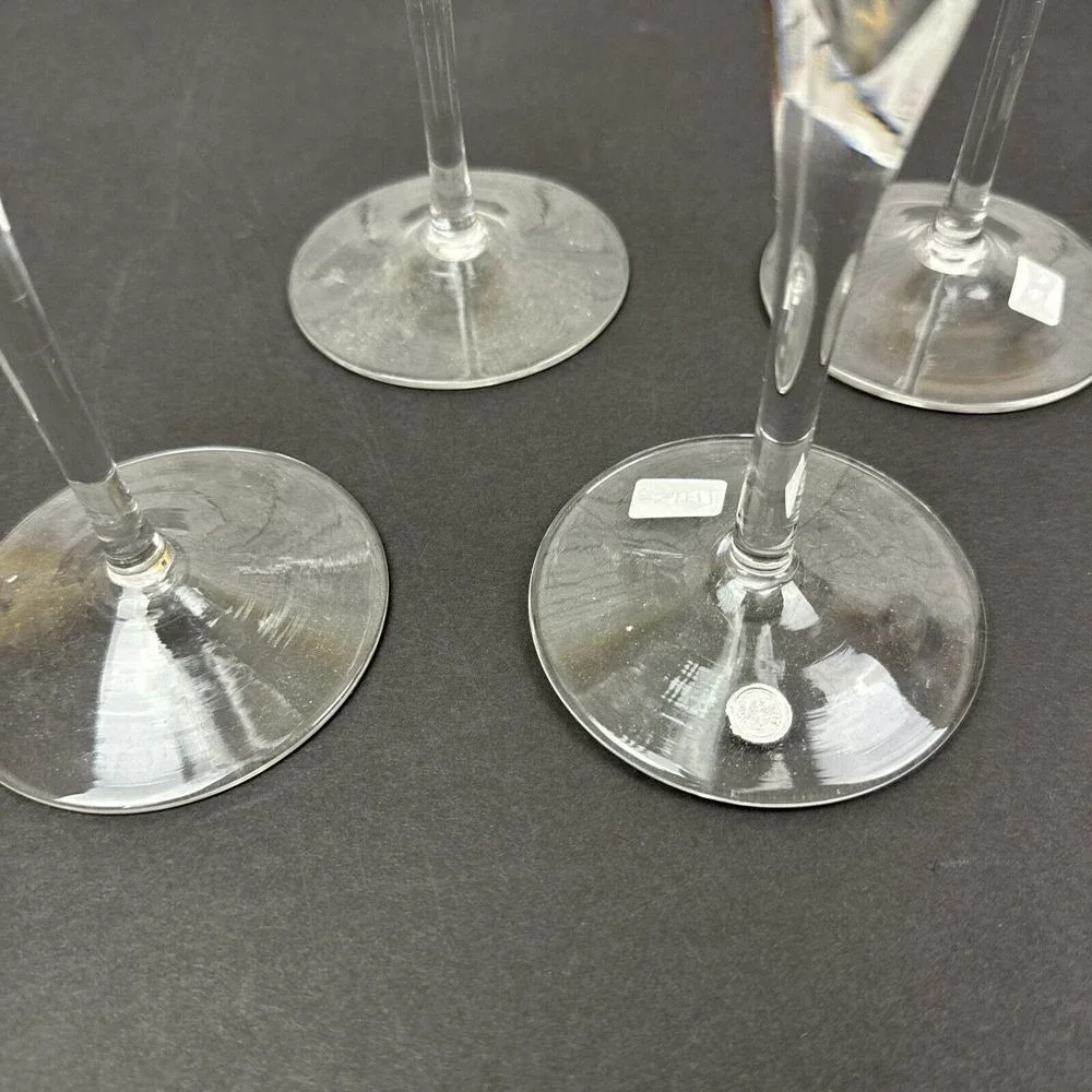 Crystal Champagne Flutes (Set‎ of 4) - Handmade - Romanian - Vintage